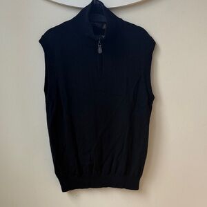 Merino Wool - Men's Black Sleeveless Sweater